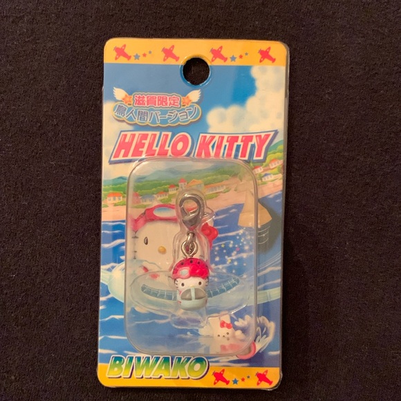 Hello Kitty Biwako Gotochi mini bag charm plane bird NWT